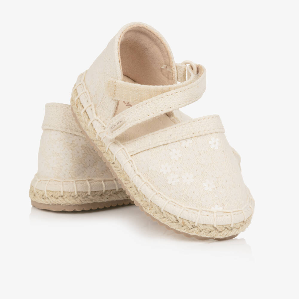 Mayoral-Ivory Sequin Flower Espadrilles | Childrensalon Outlet