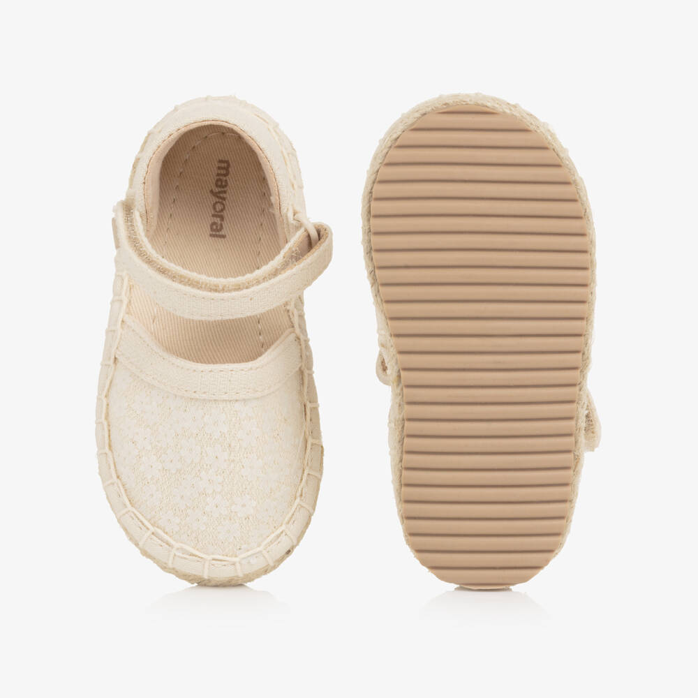 Mayoral-Ivory Sequin Flower Espadrilles | Childrensalon Outlet