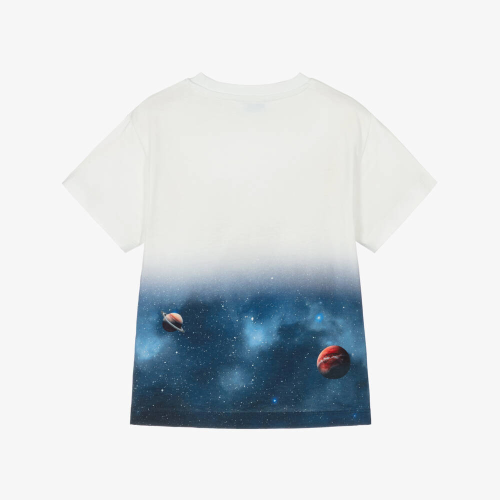 Mayoral- Ivory Space Print T-shirt | Childrensalon Outlet