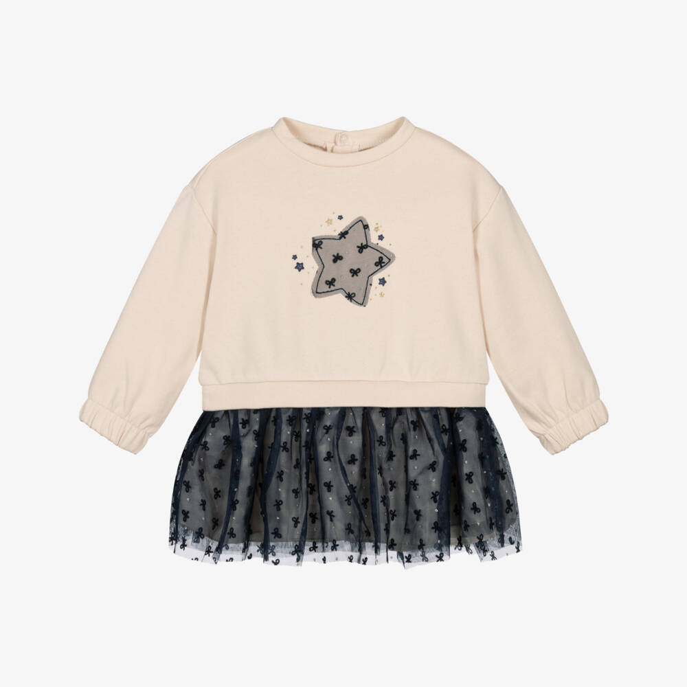 Mayoral-Ivory Star Dress | Childrensalon Outlet