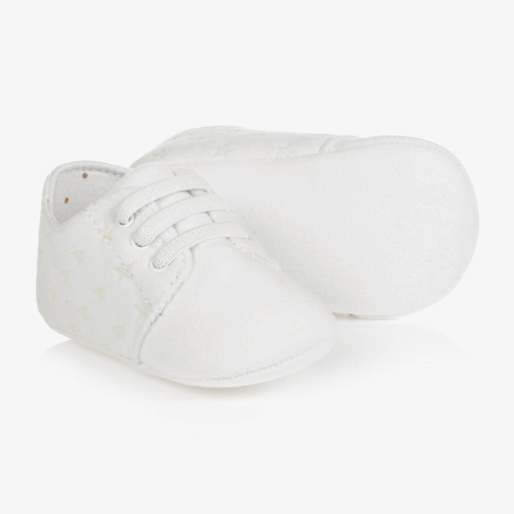 Mayoral Newborn - حذاء مخمل لون عاجي لمرحلة قبل المشي | Childrensalon