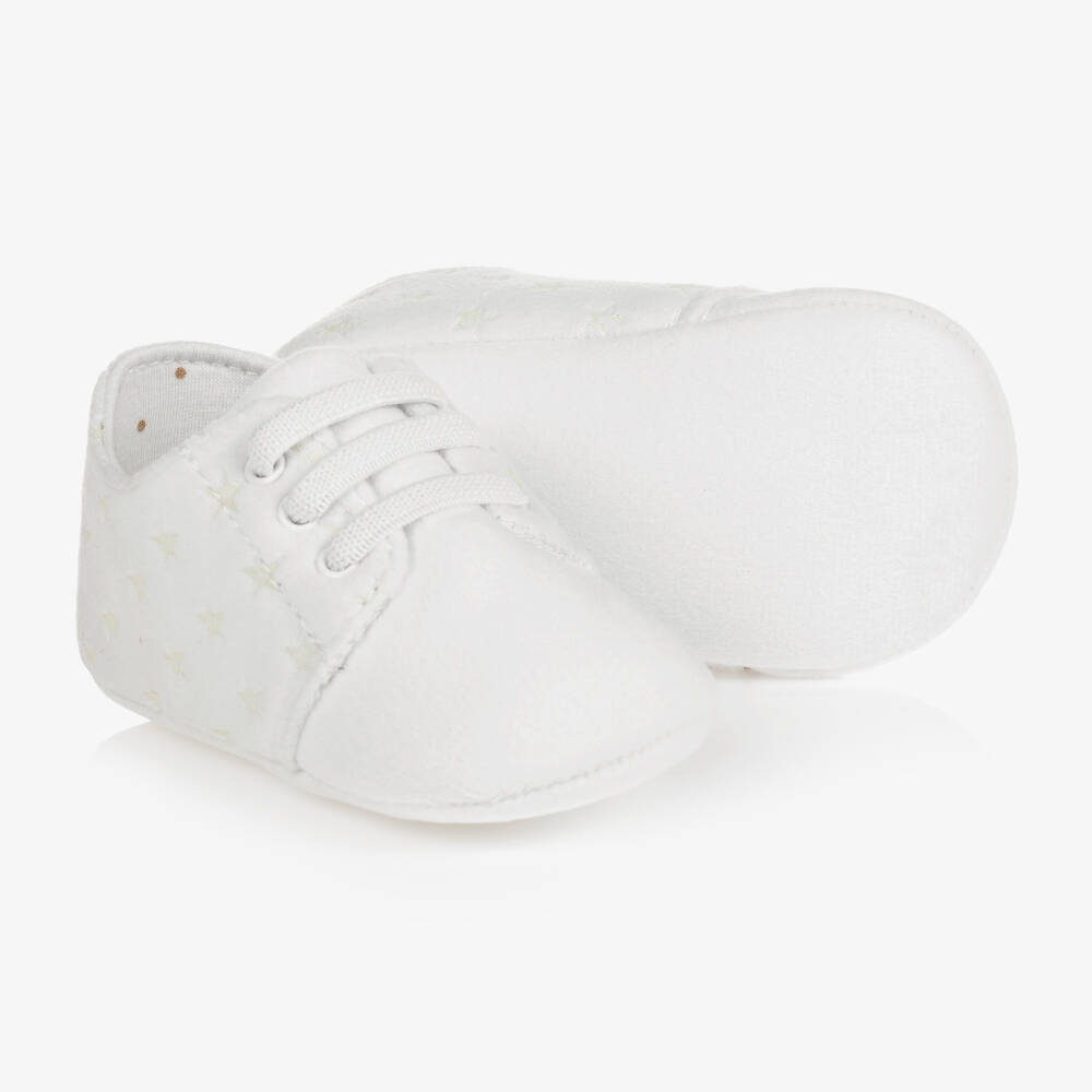 Mayoral Newborn - Ivory Stars Pre-Walker Shoes | Childrensalon