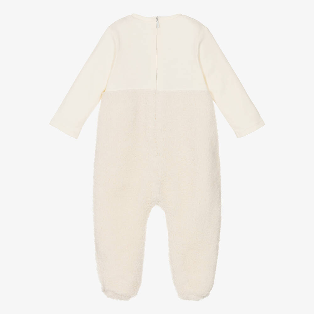 Mayoral-Ivory Teddy Fleece Babygrow | Childrensalon Outlet