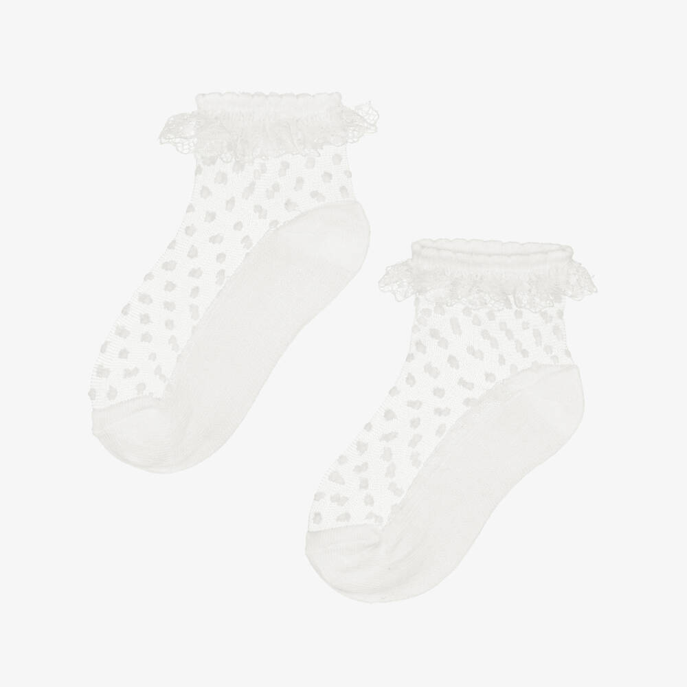 Mayoral-Ivory Tulle Socks | Childrensalon Outlet