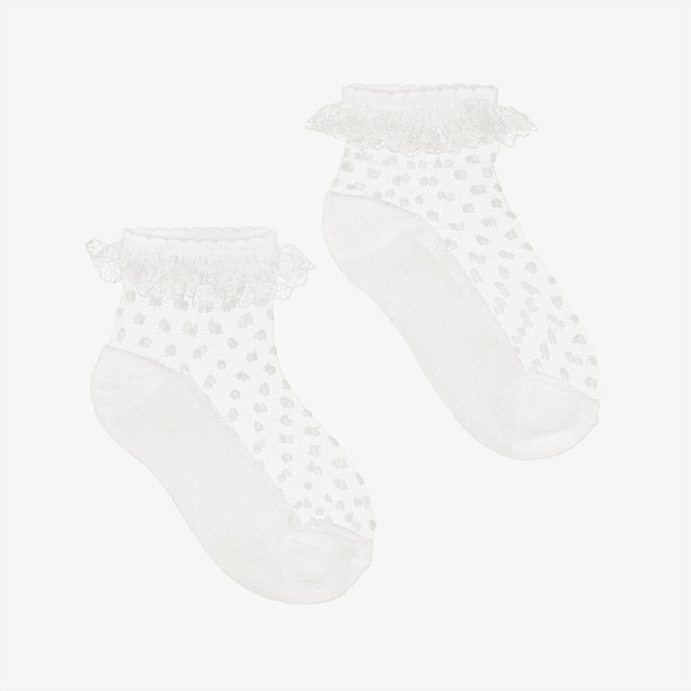 Mayoral-Ivory Tulle Socks | Childrensalon Outlet