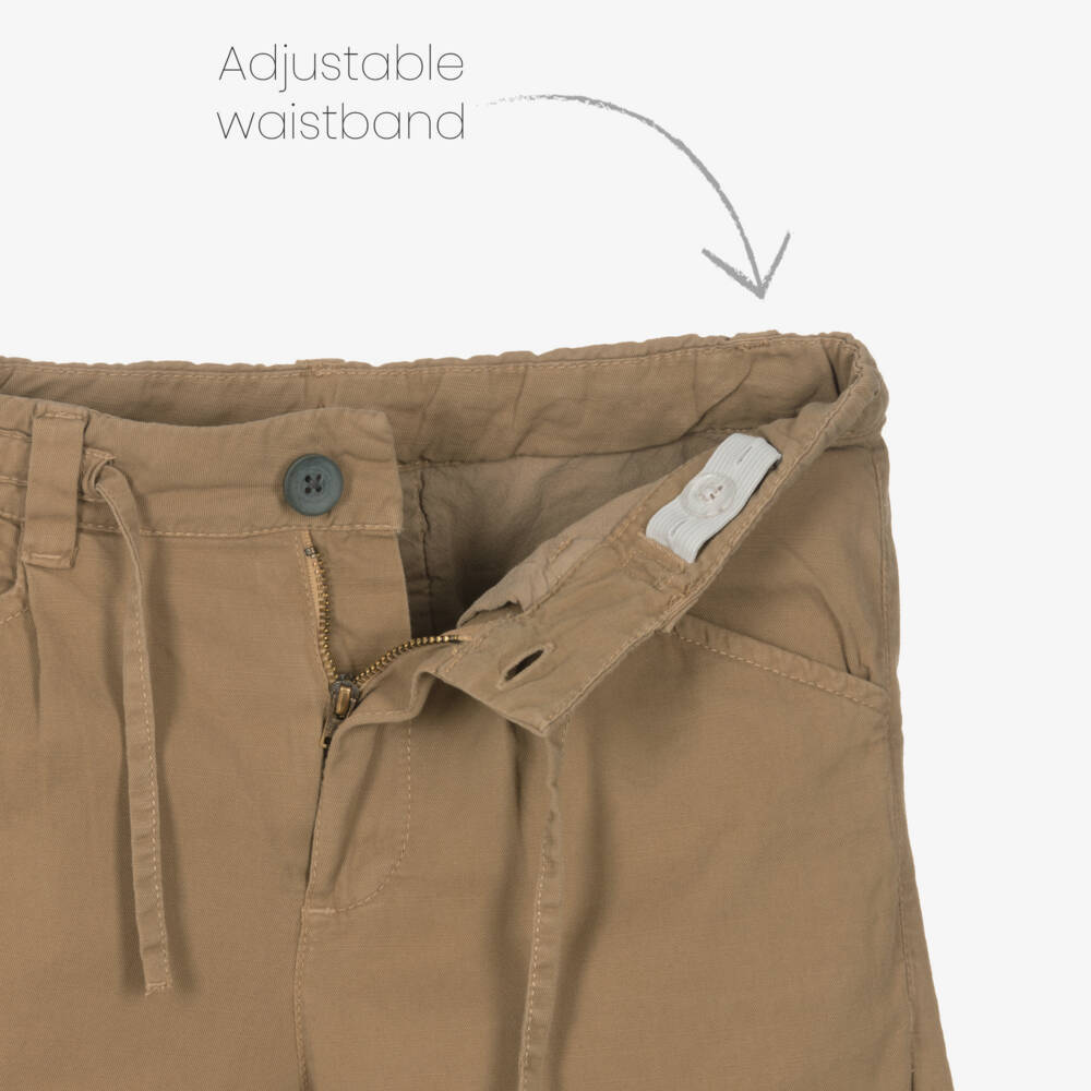 Mayoral Нукутаваке-Шорты из хлопкового твила цвета верблюжьей шерсти для мальчиков | Childrensalon Outlet