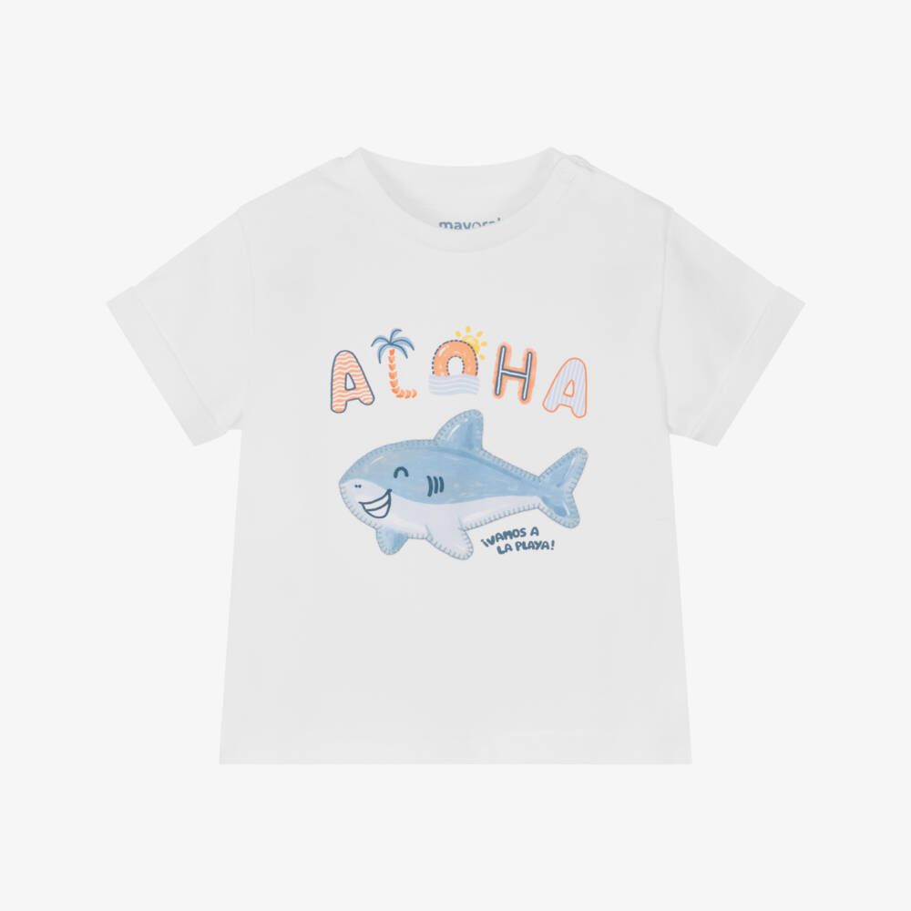 Mayoral-Junior Boys Shark Adventure Tee | Childrensalon Outlet