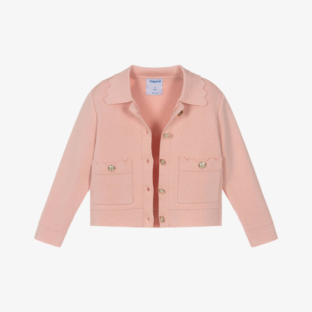 Mayoral-Knitted Jacket - Pink | Childrensalon Outlet