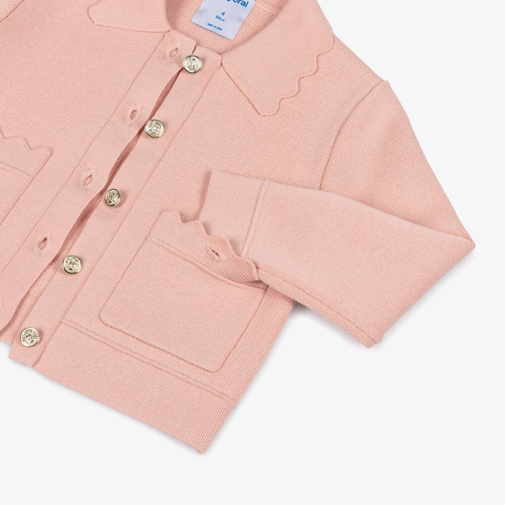 Mayoral-Knitted Jacket - Pink | Childrensalon Outlet