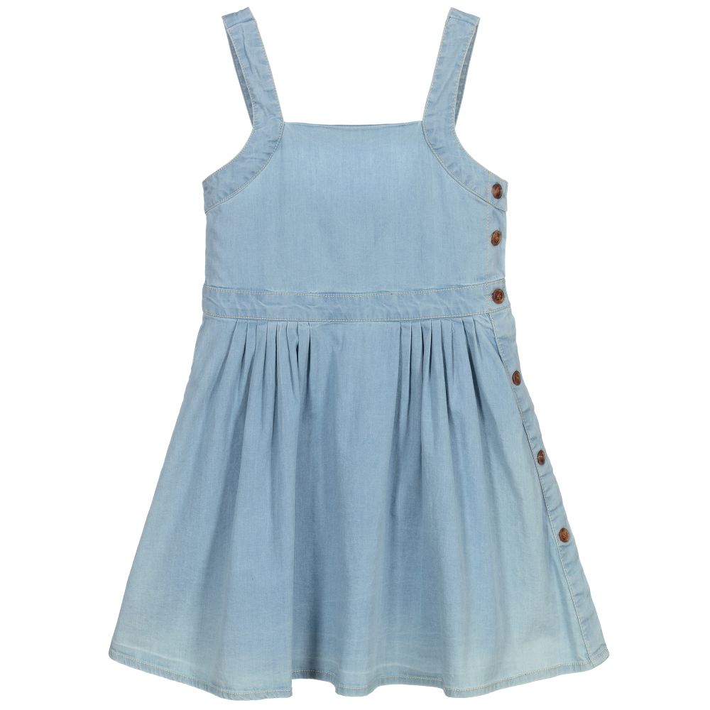 Mayoral - Светло-голубое платье из шамбре | Childrensalon