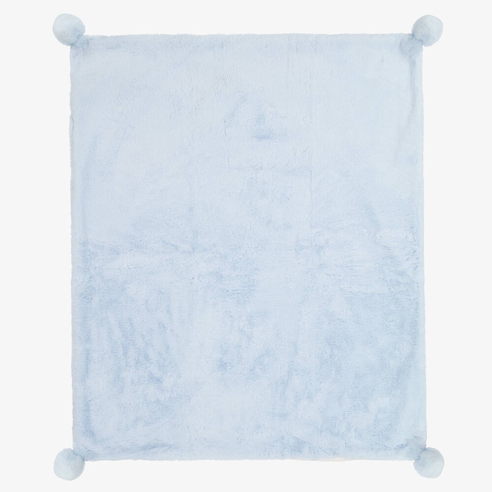 Mayoral - Light Blue Faux Fur Blanket (98cm) | Childrensalon