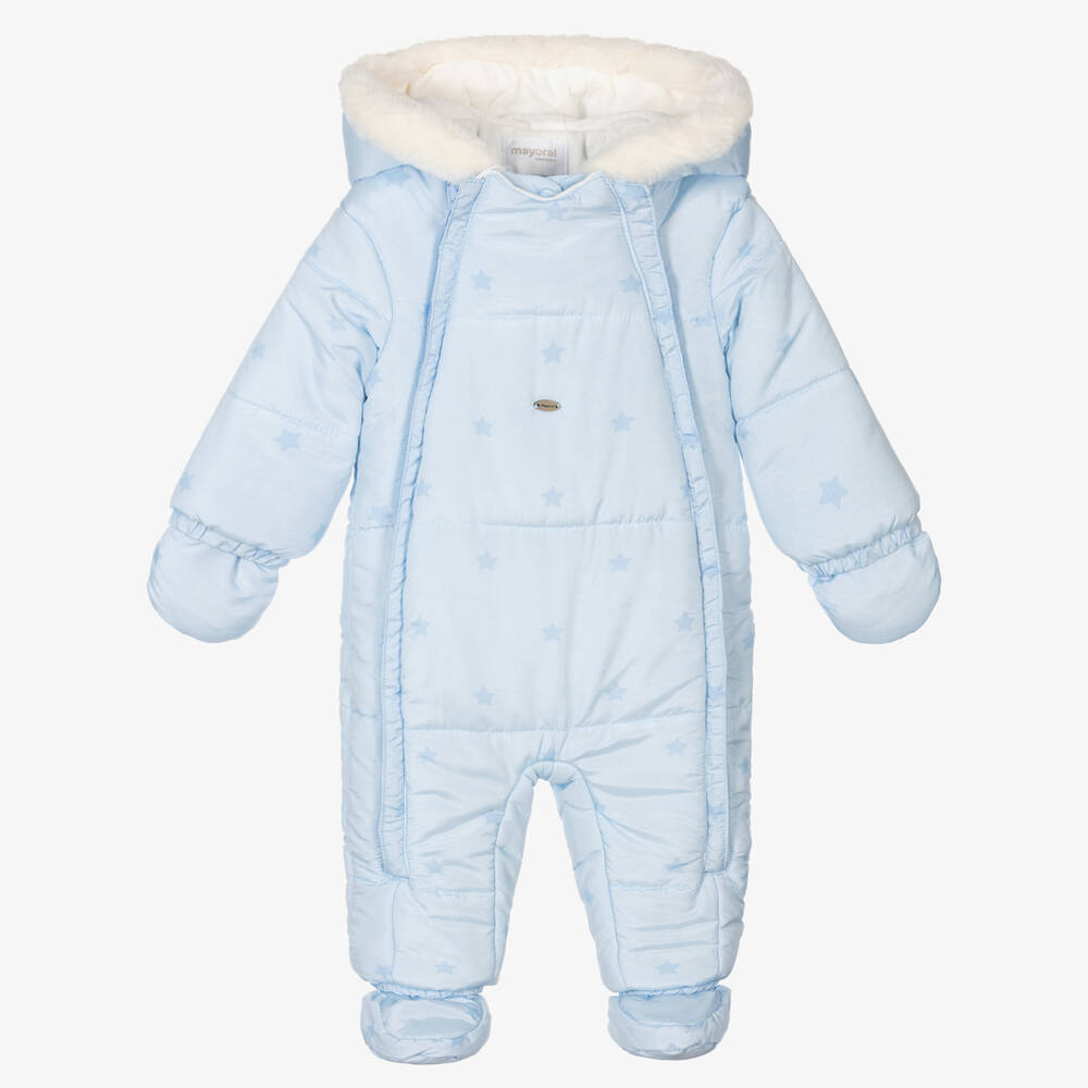 Mayoral Newborn - Hellblauer Sterne-Baby-Schneeanzug | Childrensalon