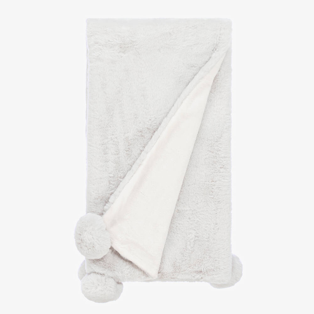 Mayoral-Light Grey Faux Fur Blanket (98cm) | Childrensalon Outlet