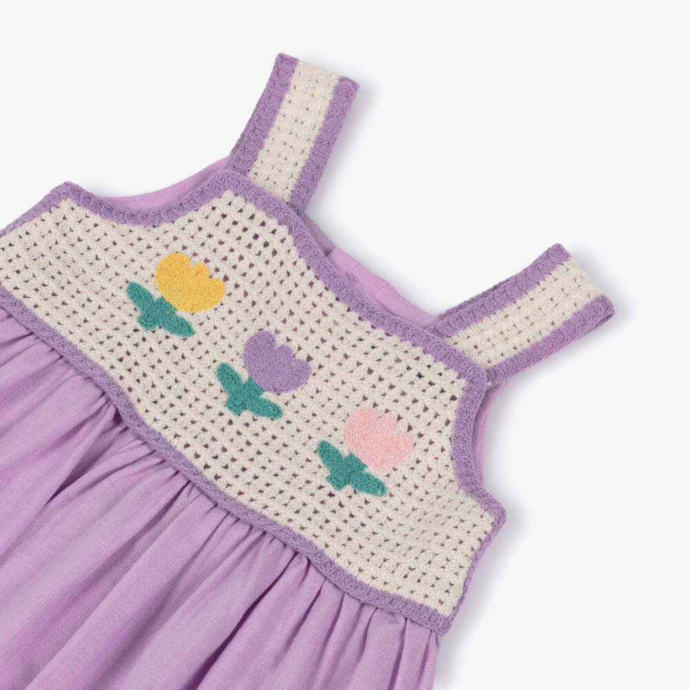 Mayoral-Lilac Crochet Dress | Childrensalon Outlet