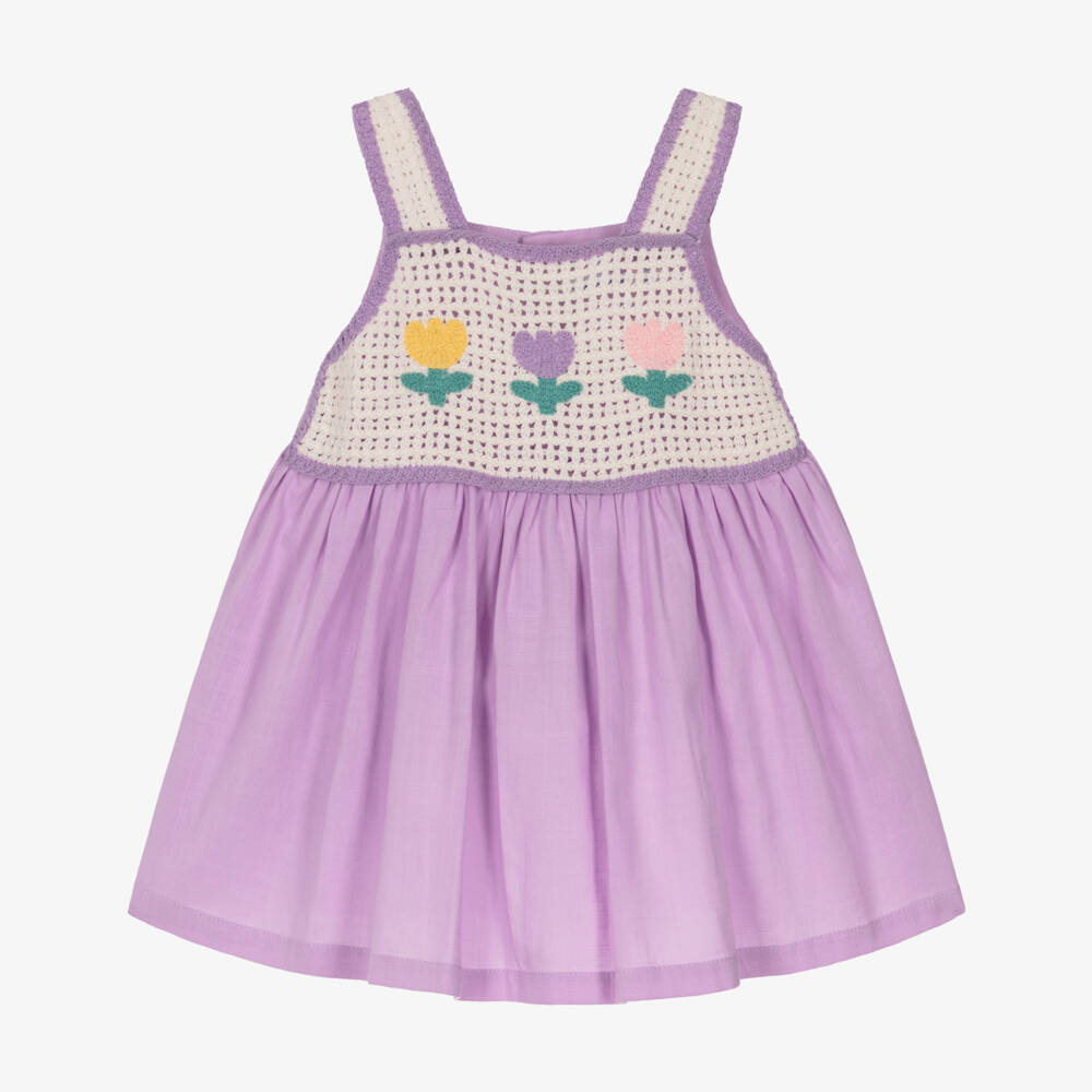 Mayoral-Lilac Crochet Dress | Childrensalon Outlet