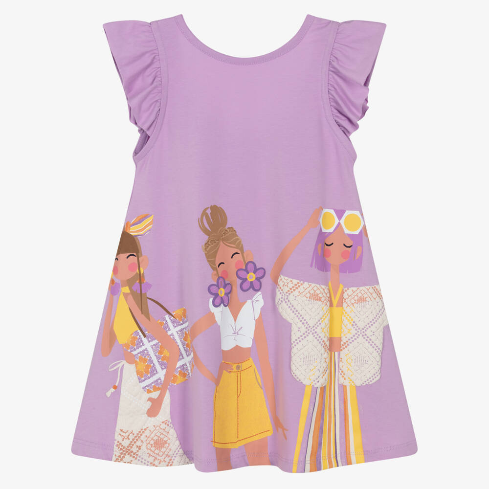 Mayoral-Lilac Graphic Dress | Childrensalon Outlet