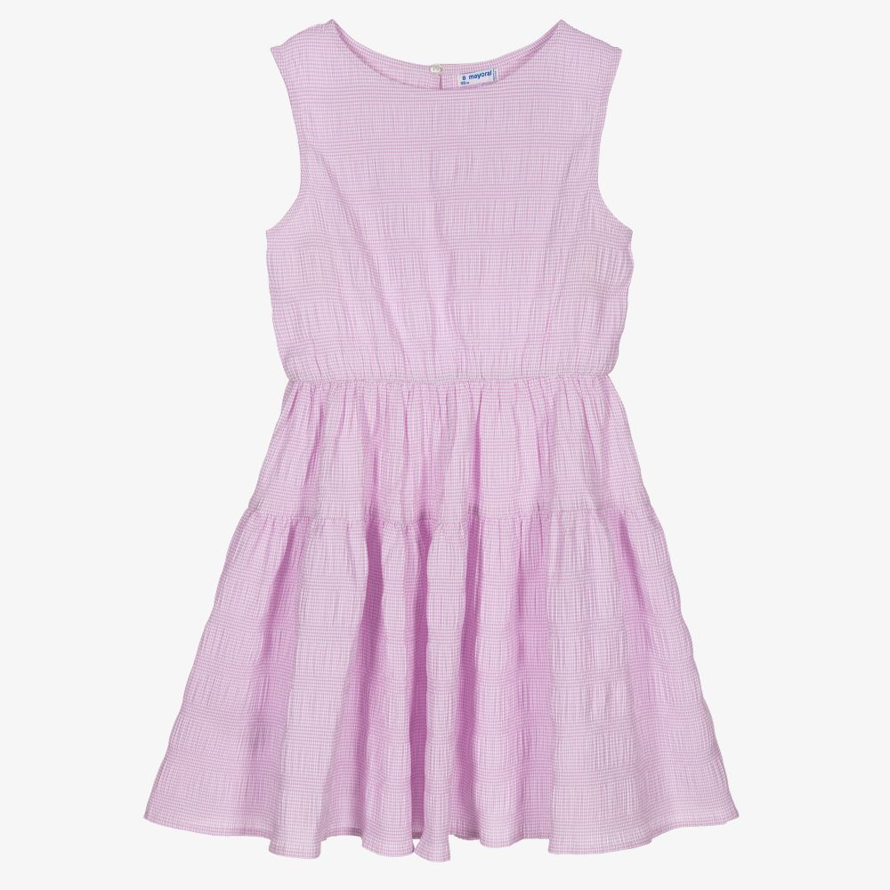 Mayoral - Lilac Purple Cotton Dress | Childrensalon