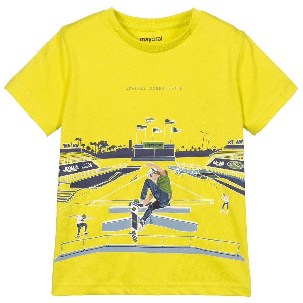 Mayoral - Желтая хлопковая футболка | Childrensalon