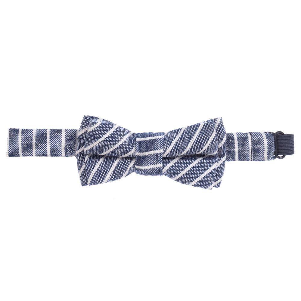 Mayoral - Linen Blend Striped Bow Tie | Childrensalon