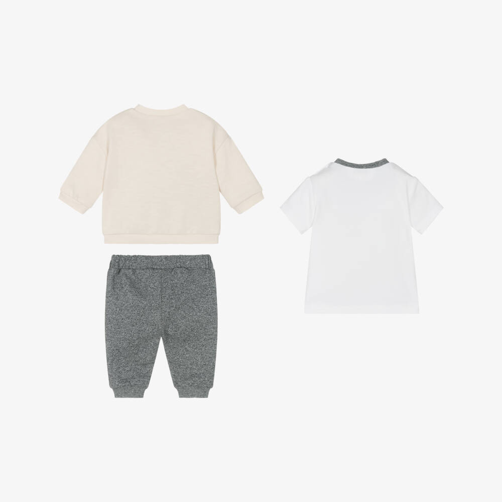 Mayoral Newborn-Little Boys Beige & Grey Jogger Ensemble | Childrensalon Outlet