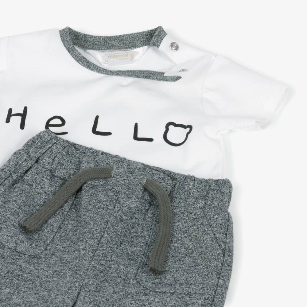 Mayoral Newborn-Little Boys Beige & Grey Jogger Ensemble | Childrensalon Outlet