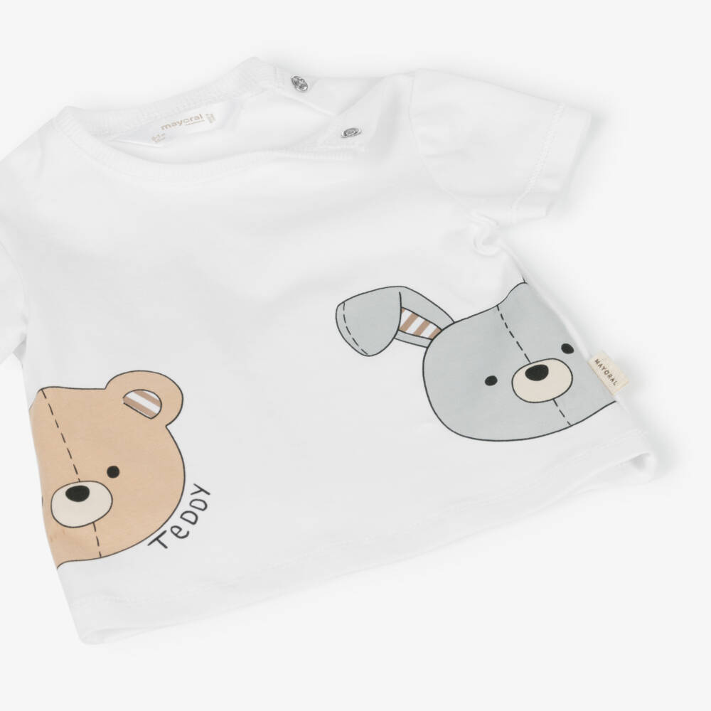 Mayoral Newborn-Little Boys Beige & White Playtime Ensemble | Childrensalon Outlet
