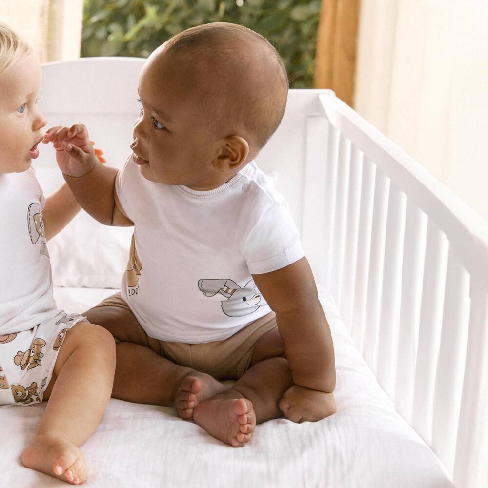 Mayoral Newborn-Little Boys Beige & White Playtime Ensemble | Childrensalon Outlet