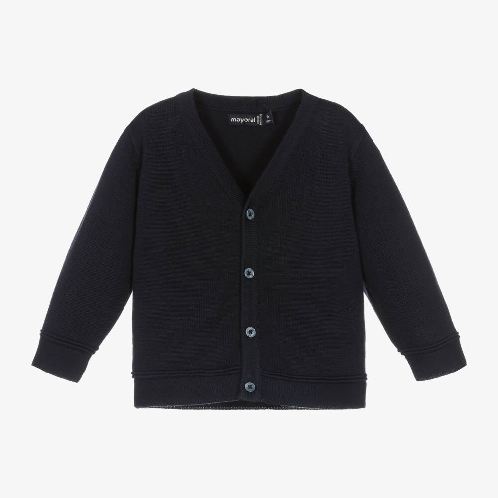 Mayoral-Little Boys Blue Knit Button Cardigan | Childrensalon Outlet