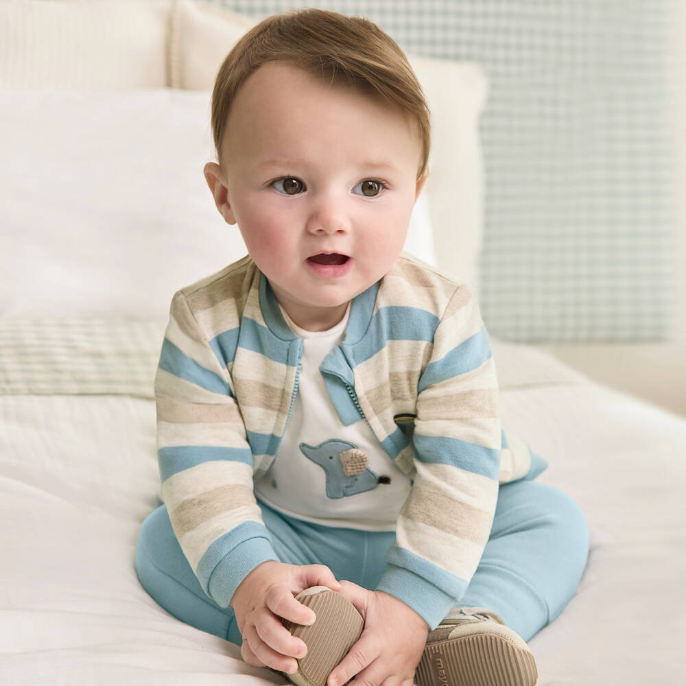 Mayoral Newborn-Little Boys Cozy Blue Tracksuit Ensemble | Childrensalon Outlet