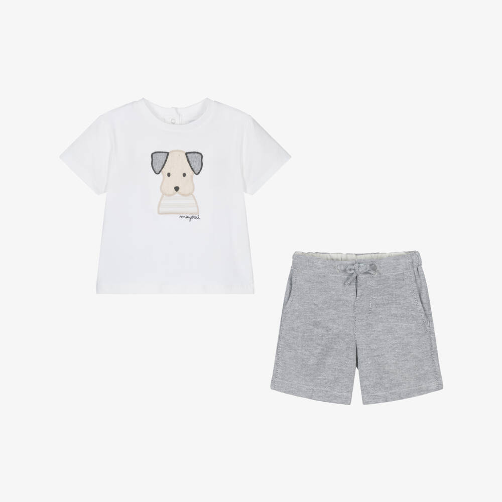 Mayoral-Little Boys Puppy Print Summer Duo | Childrensalon Outlet
