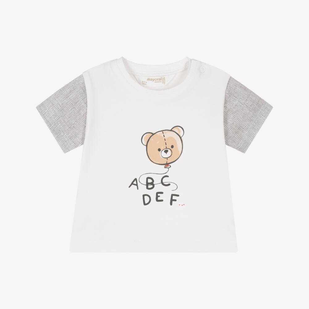 Mayoral Newborn-قميص أبيض للصبيان الصغار بتصميم دمية دب | Childrensalon Outlet