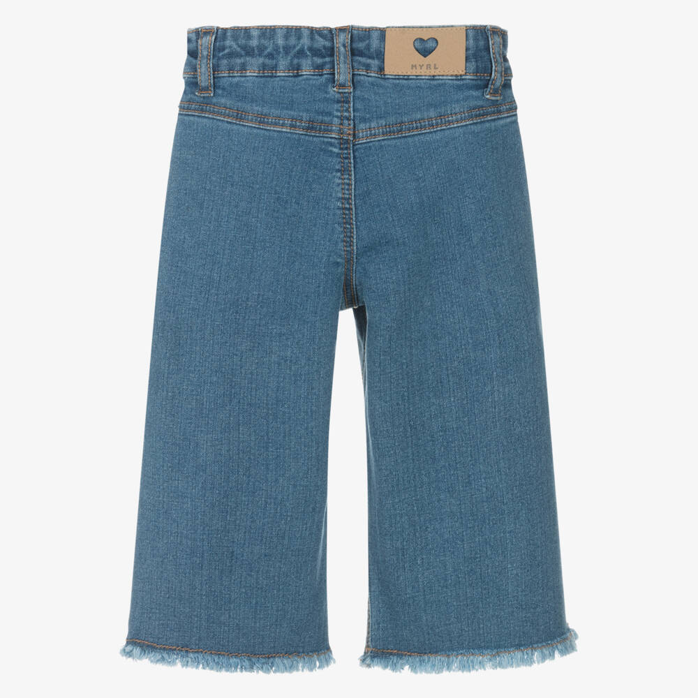 Mayoral-Little Girls Classic Blue Wide-Legs | Childrensalon Outlet