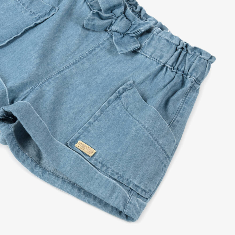 Mayoral-Little Girls Cozy Chambray Shorts | Childrensalon Outlet