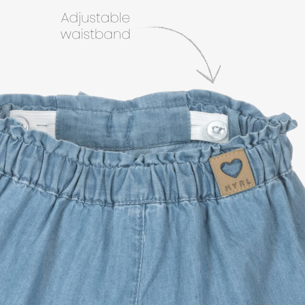 Mayoral-Little Girls Cozy Chambray Shorts | Childrensalon Outlet