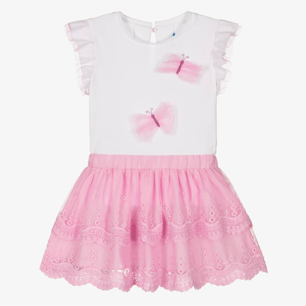 Mayoral-Little Girls Fluttering Pink Ensemble | Childrensalon Outlet
