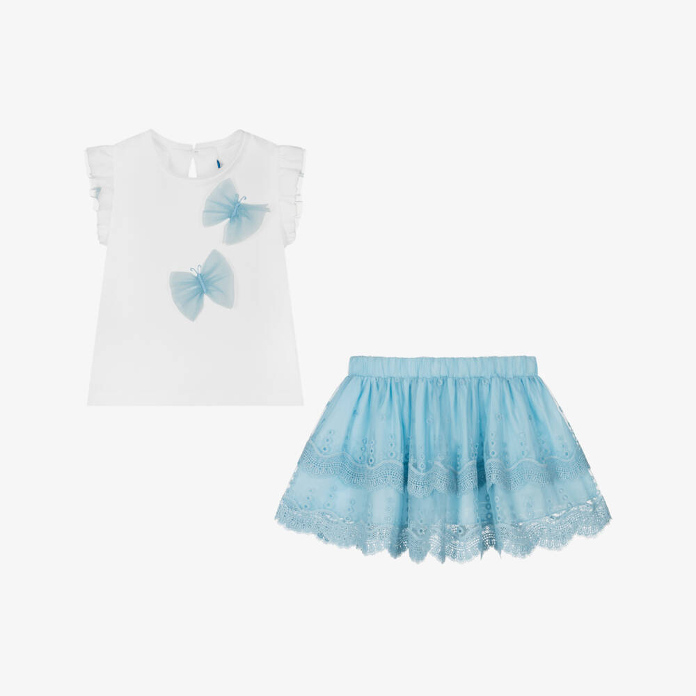 Mayoral-Little Ladies Sky Tulle Ensemble | Childrensalon Outlet