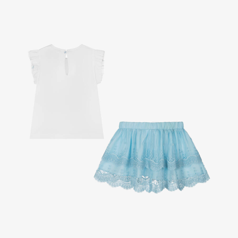 Mayoral-Little Ladies Sky Tulle Ensemble | Childrensalon Outlet