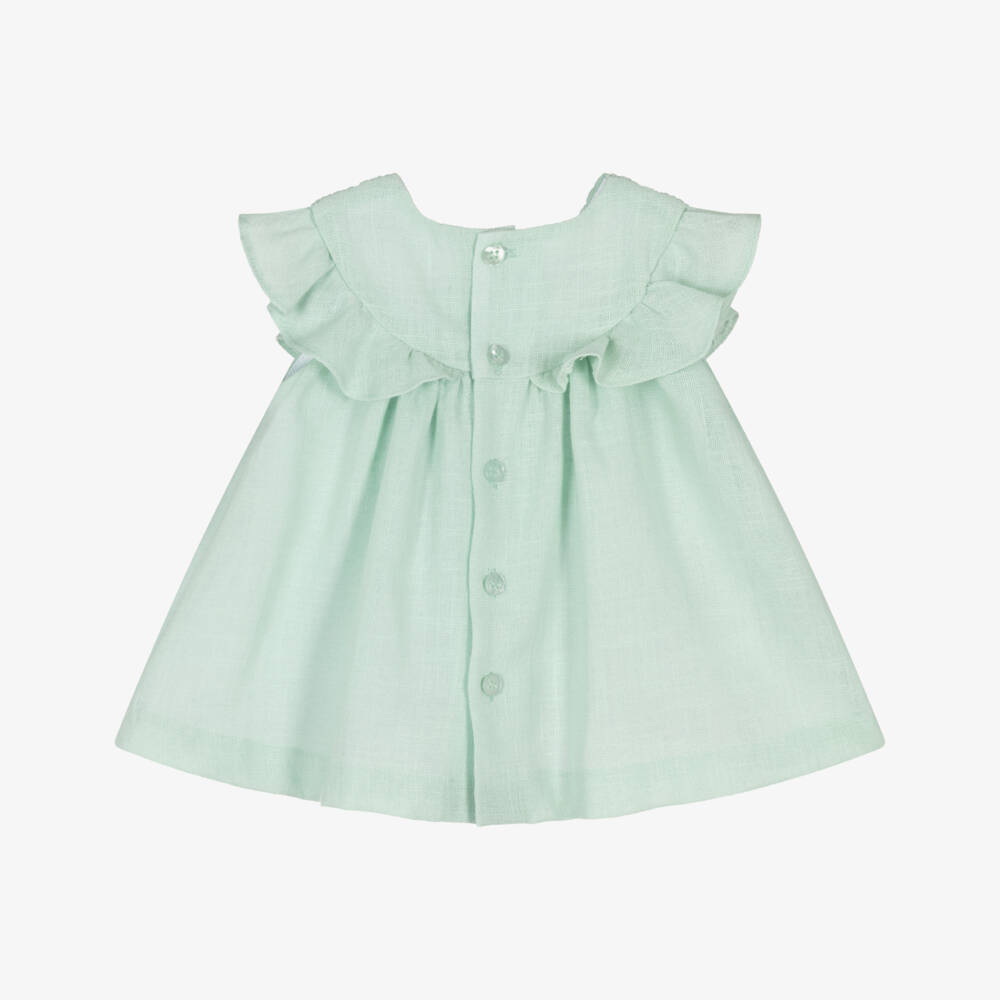 Mayoral Newborn-Mint Linen Dress | Childrensalon Outlet