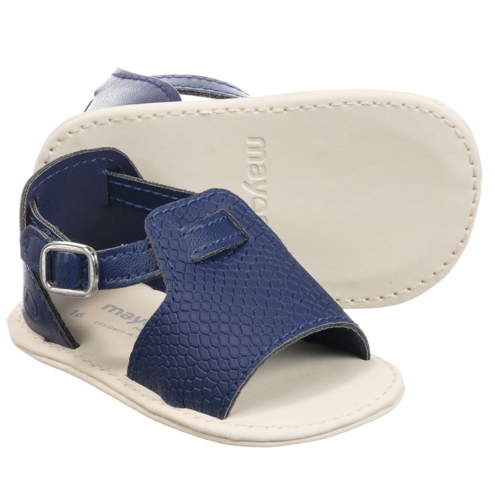 Mayoral Newborn - Navy Blue Baby Sandals | Childrensalon