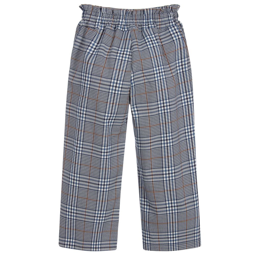 Mayoral - Navy Blue Check Trousers | Childrensalon Outlet