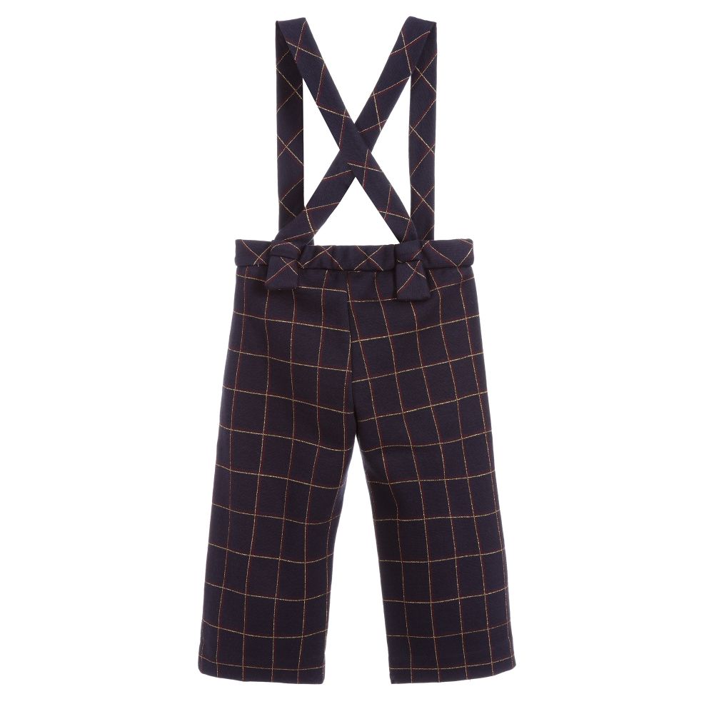 Mayoral-Темно-синие брюки в клетку | Childrensalon Outlet