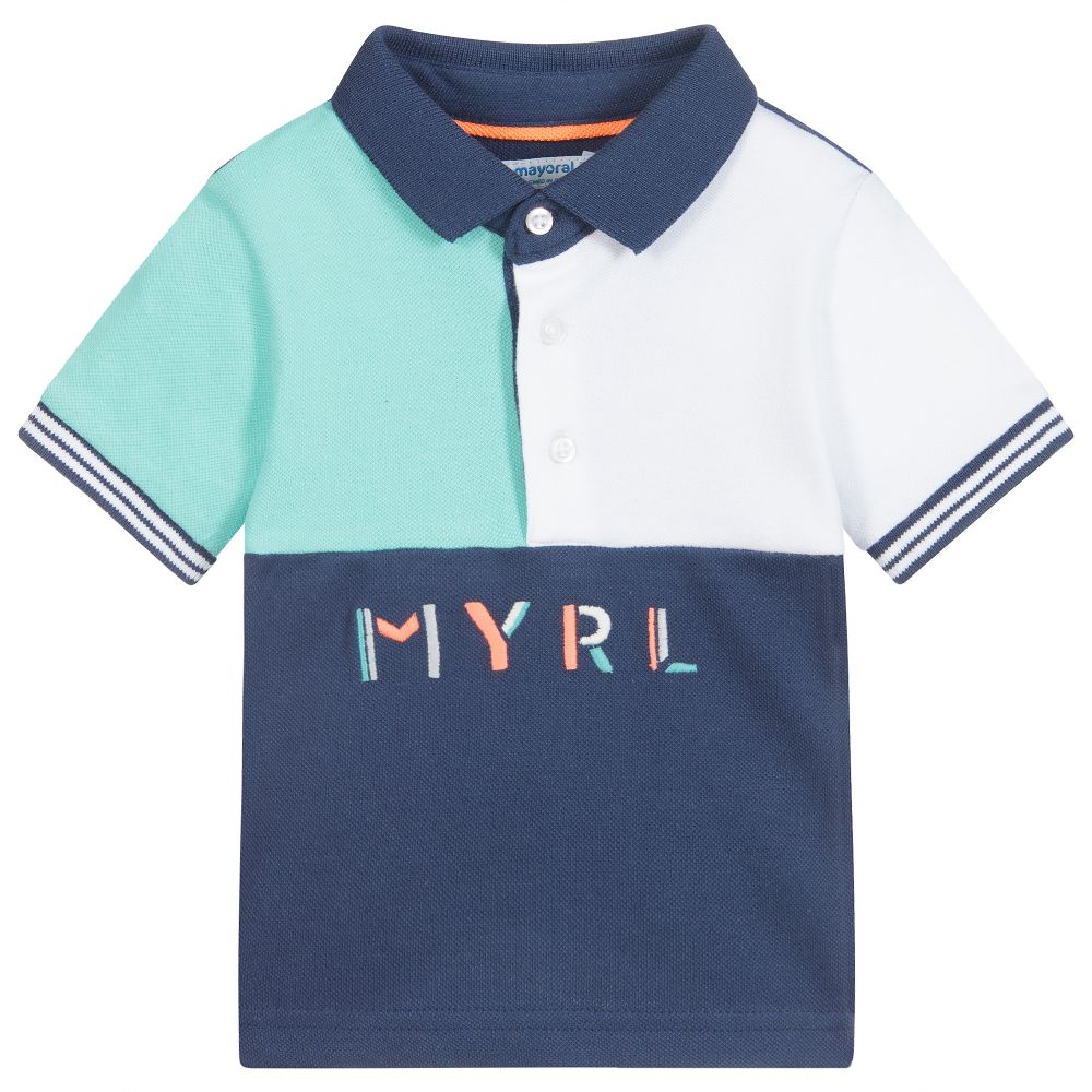 Mayoral - Темно-синяя рубашка поло из хлопка | Childrensalon