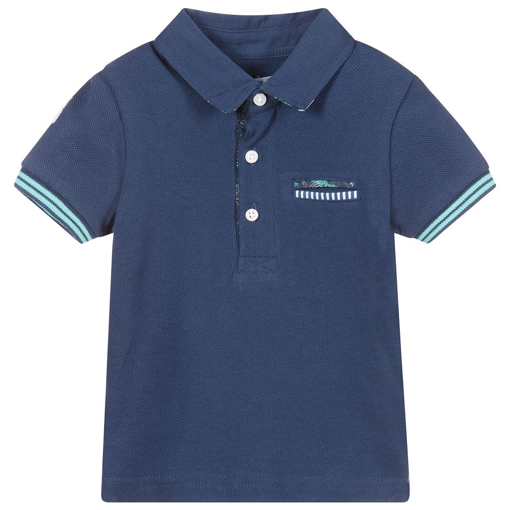 Mayoral - Navy Blue Cotton Polo Shirt | Childrensalon