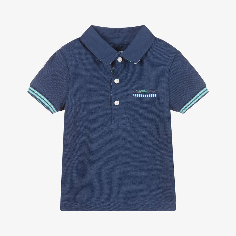 Mayoral-توب بولو اطفال ولادي قطن بيكيه لون كحلي | Childrensalon Outlet