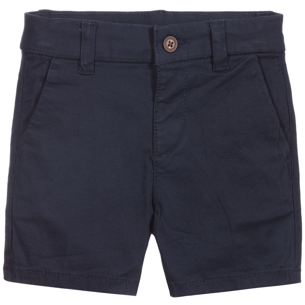 Mayoral - Navy Blue Cotton Shorts | Childrensalon