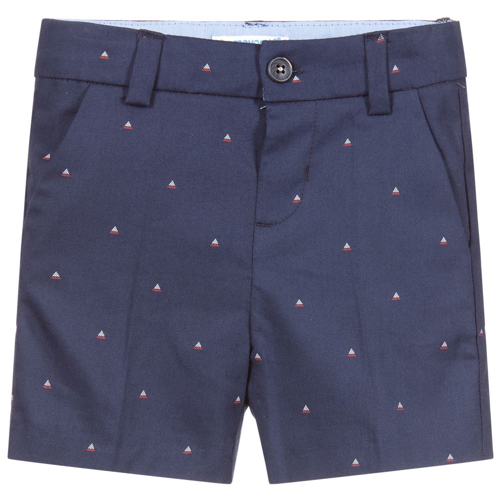 Mayoral - Navy Blue Cotton Shorts | Childrensalon
