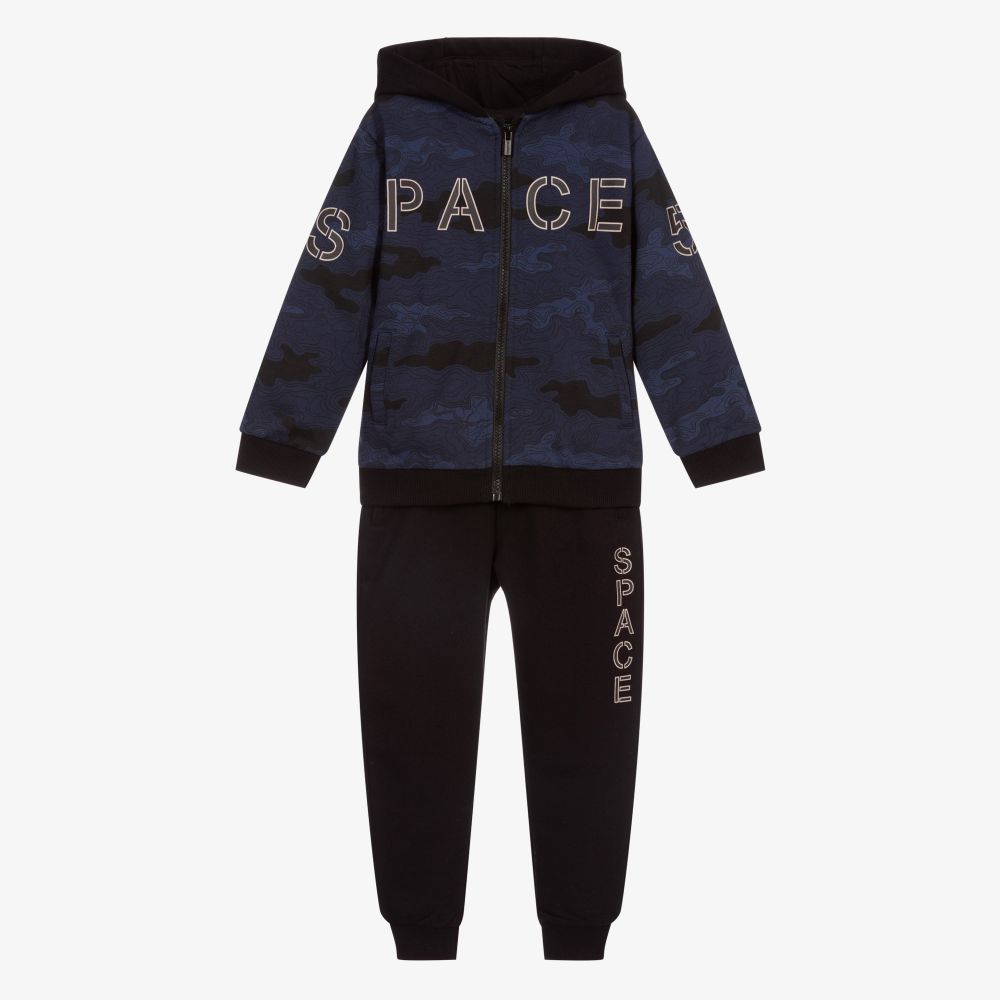Mayoral-Navy Blue Cotton Tracksuit | Childrensalon Outlet