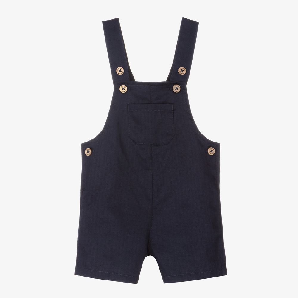 Mayoral - Navy Blue Dungaree Shorts | Childrensalon