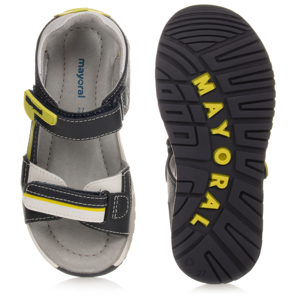 مايورال-صندل جلد لون كحلي وليموني | Childrensalon Outlet