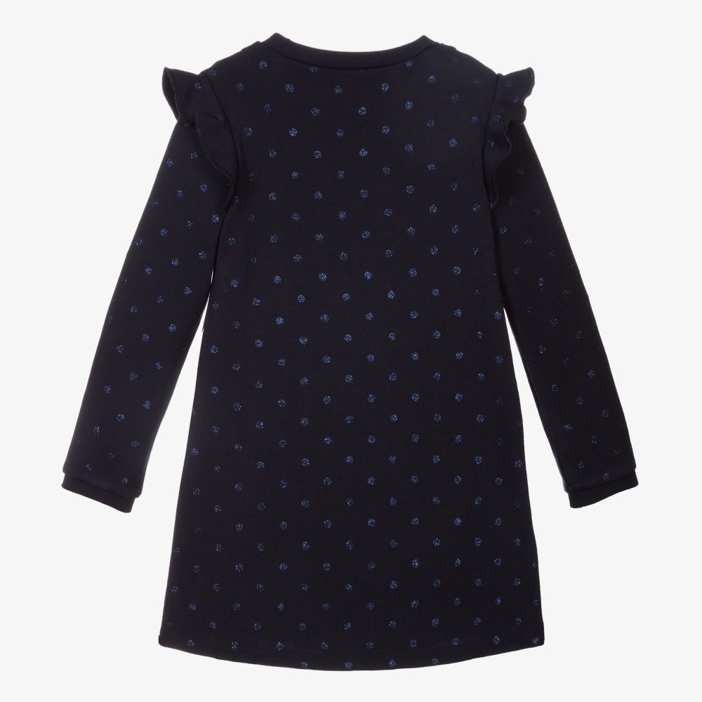 Mayoral-Navy Blue Polka Dot Dress | Childrensalon Outlet